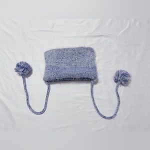 Fuzzy Wool Blend Cat Ear Beanie with Pom Pom